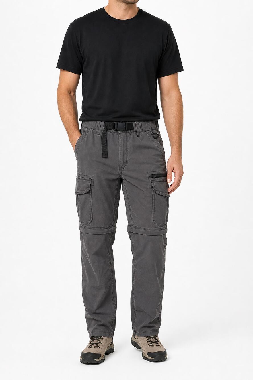 BC Clothing Co Men Convertible Cargo Hiking Pants Gray M x 30 Trekking Outdoors